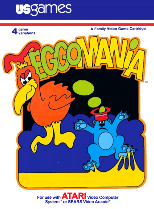 Eggomania box art for Atari 2600